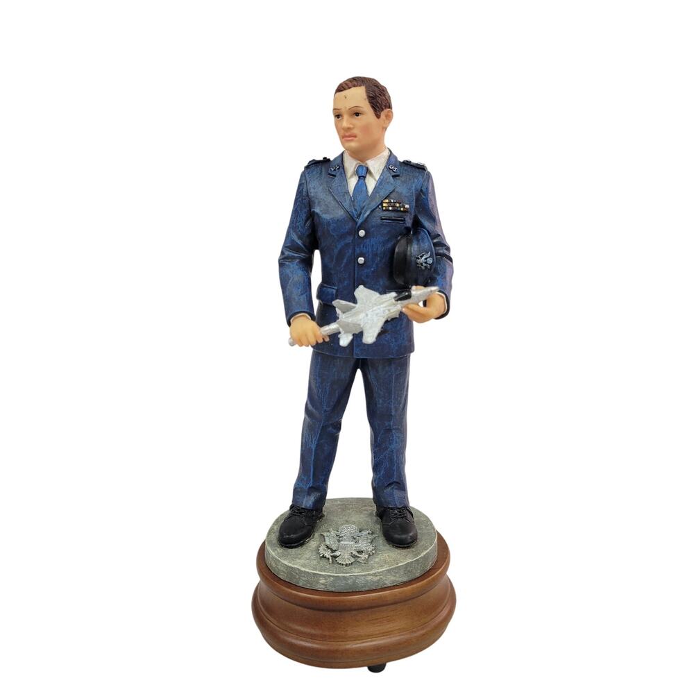 Vanmark American Heroes US Navy Figurine Music Box Wild Blue Yonder 10" NIB